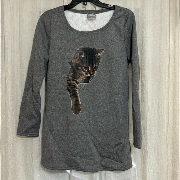 NoraCora Tops - NoraCora Gray Cat Tunic